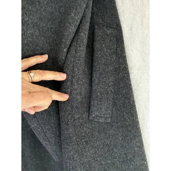 VTG Stratojac Charcoal Grey Wool Blend Double Breasted Overcoat USA Mens sz 42 - Picture 4 of 16